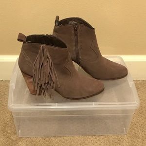 Fringe ankle booties